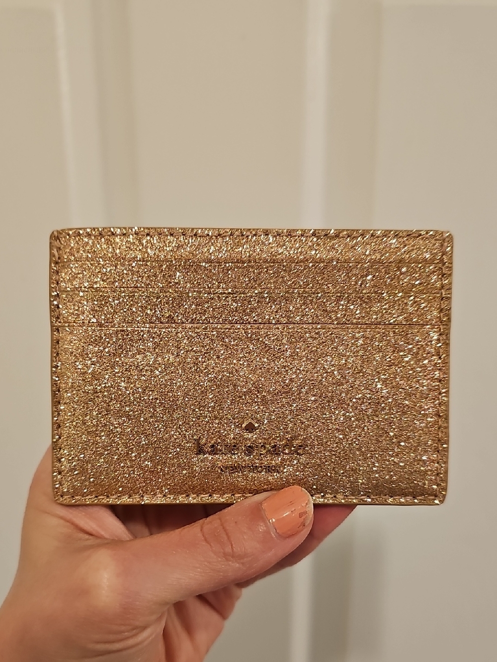 Kate Spade New York Glitter Cardholder - Rose Gold